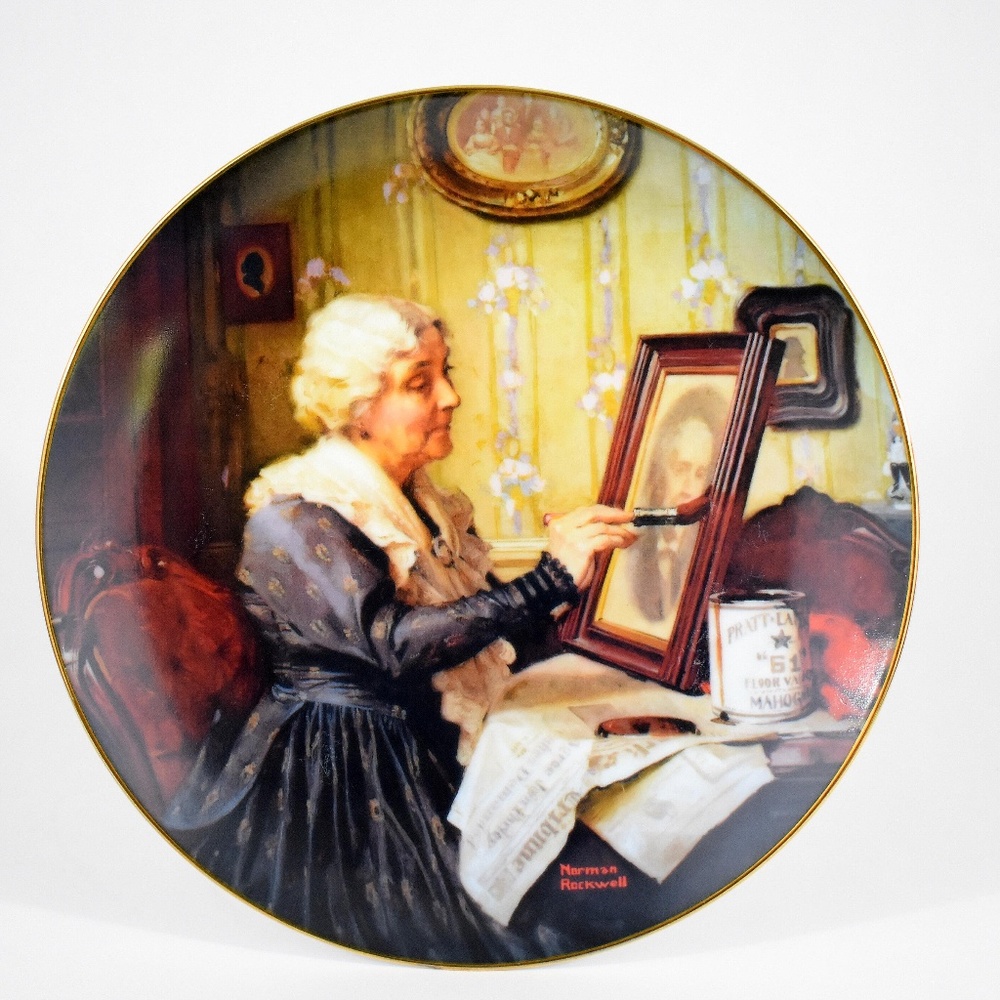 Edwin M Knowles China Norman Rockwell VTG Plates